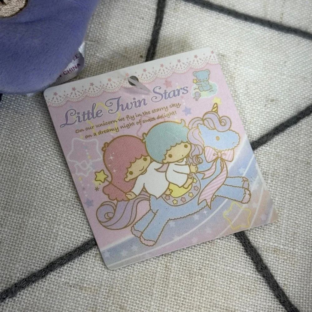 Sanrio Little Twin Stars Pouch OS Purple Kimono Lala Plush Zipper Coin Purse NWT